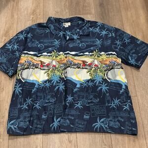 Aloha Republic Bikers Heavenly Hawaiian Motorcycle Men's Shirt Size 4XL Vacation